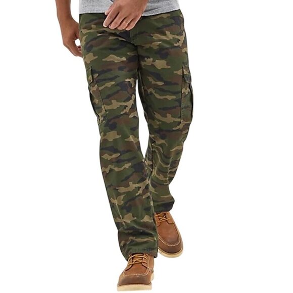 Wrangler Men's Relaxed Fit Fleece Lined Cargo Pants,Green Camo,  32X30,Hunt/FISH - Picture 1 of 14